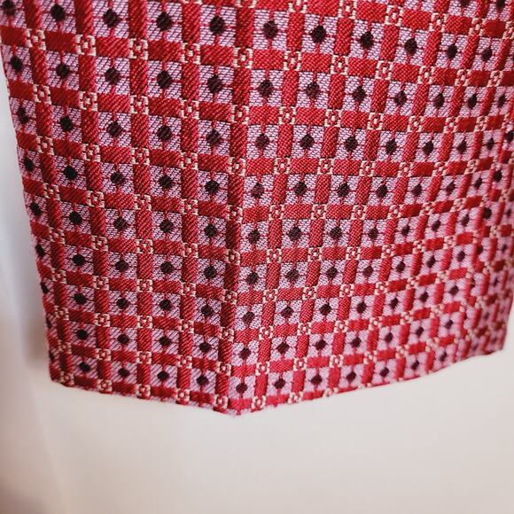 The Limited red geometric print jacquard cropped pants size 2P Retro Artsy 70s - Picture 7 of 12